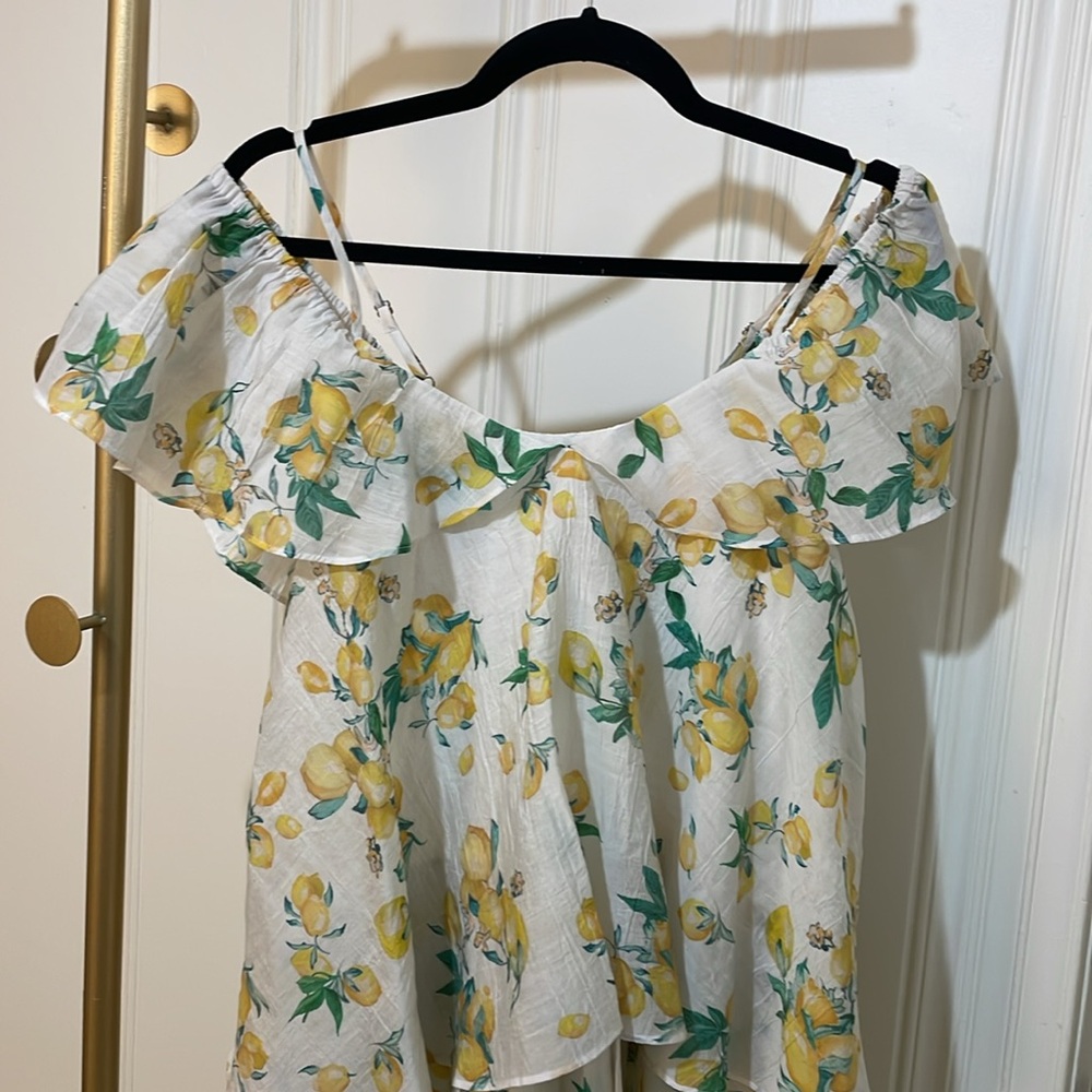 H&M Size 2 Ruffle Lemon Dress - Picture 2 of 8